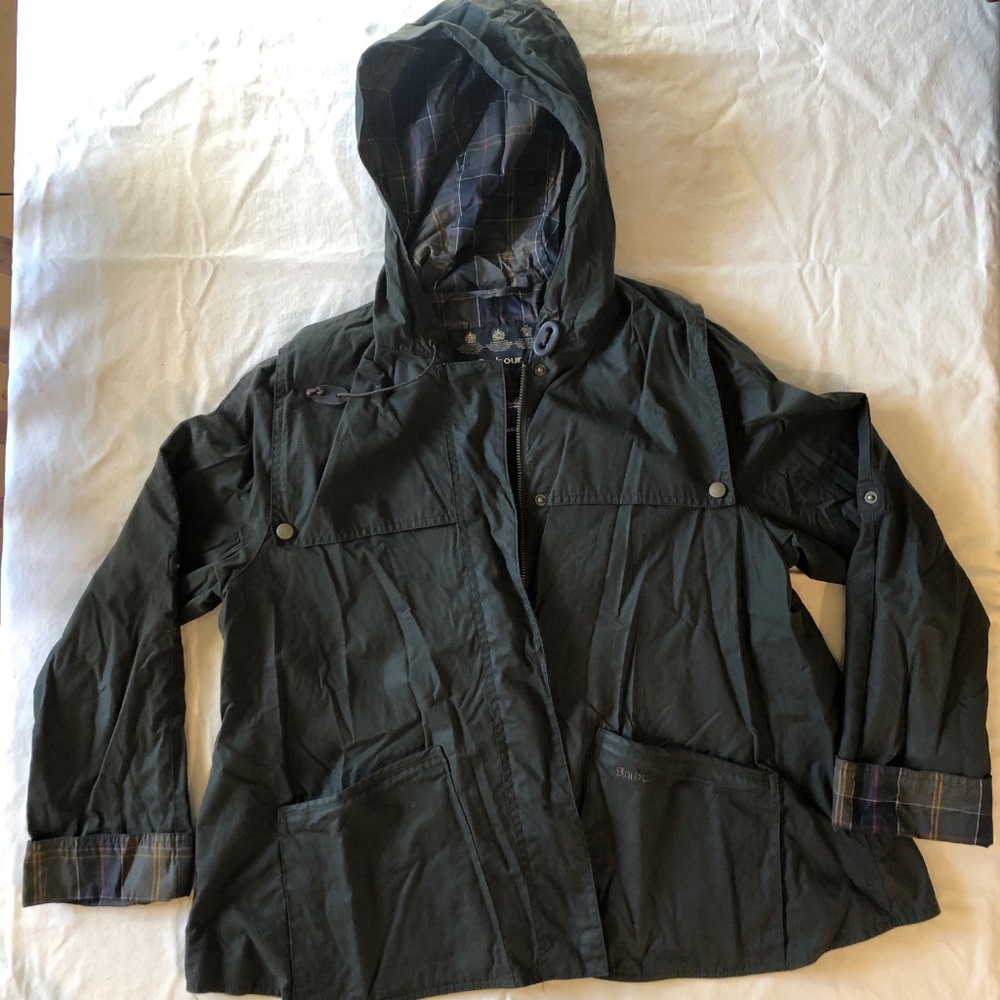 Barbour Swing Waxed Jacket in Olive
